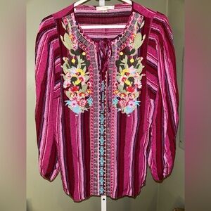 ANDREA FENZI Multicolor Embroidered Blouse